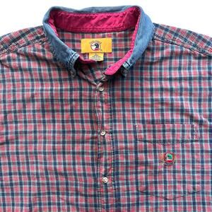 Vintage Duck Head Plaid Shirt Denim Collar Preppy 90s Coastal Large